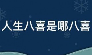 人生八喜是哪八喜(人生八喜都是什么)