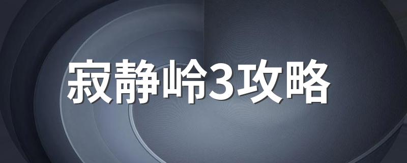 寂静岭3攻略简述_寂静岭3攻略