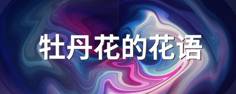 牡丹花语是什么_牡丹花的花语