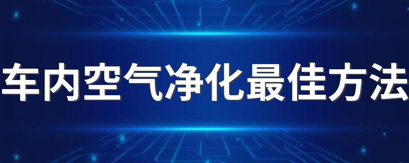 怎么净化车内空气_车内空气净化最佳方法