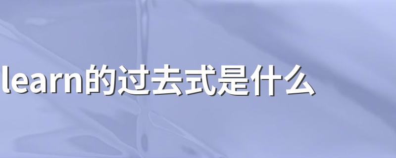 learn的过去式_learn的过去式是什么