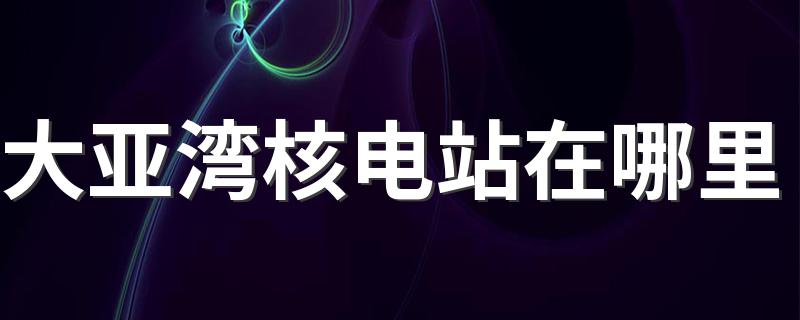 大亚湾核电站的简介_大亚湾核电站在哪里