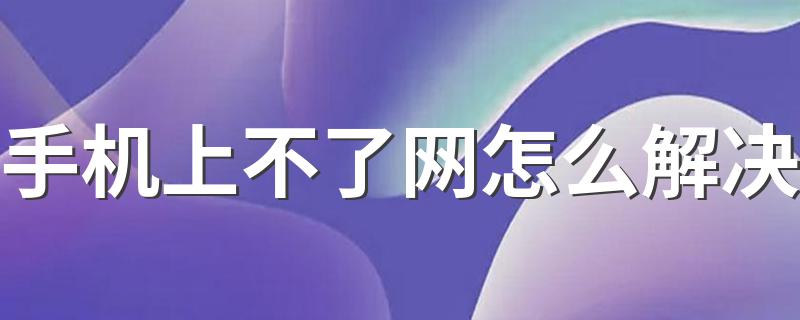 原因及其解决办法这里都有_手机上不了网怎么解决