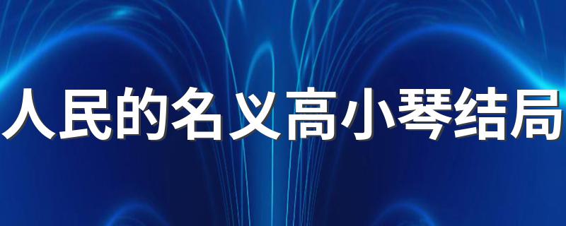 高小琴结局是什么_人民的名义高小琴结局