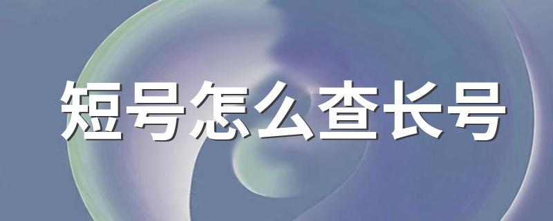 短号查长号方法_短号怎么查长号