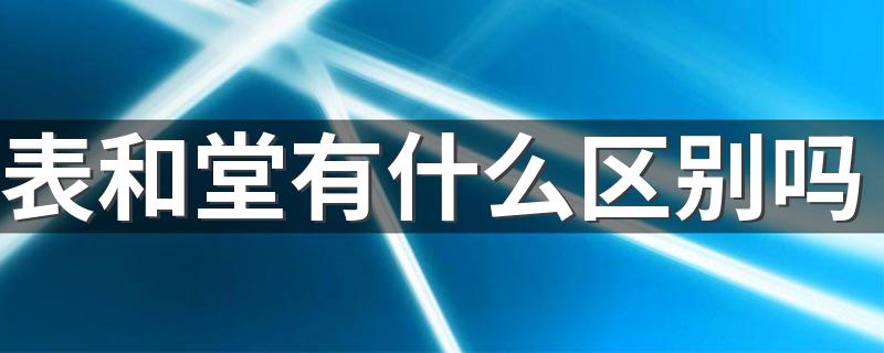 表和堂有哪些区别_表和堂有什么区别吗