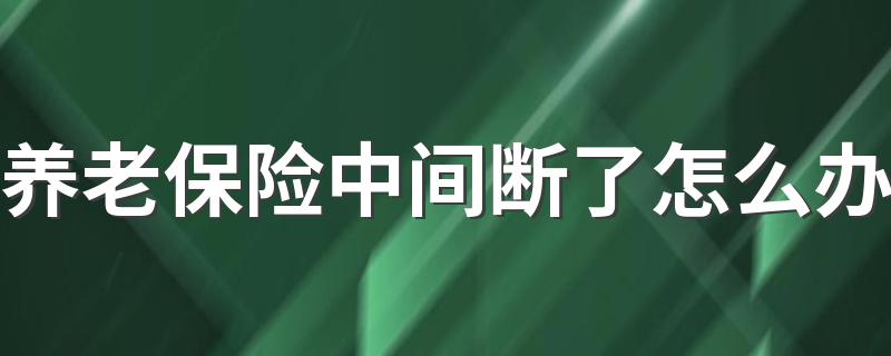 养老保险中间断了的处理方法_养老保险中间断了怎么办