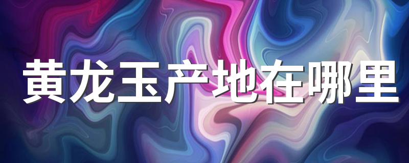关于黄龙玉的产地介绍_黄龙玉产地在哪里