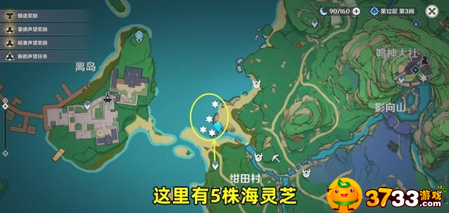 原神海灵芝采集点路线一览