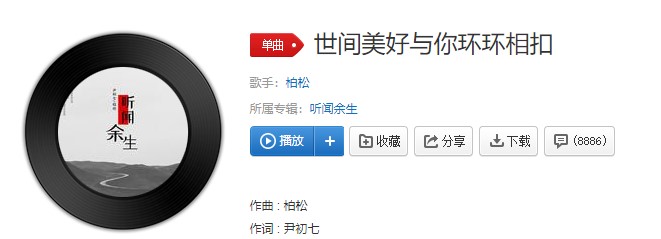 抖音穿越人海只为与你相拥是什么歌(世间美好与你环环相扣歌曲介绍)