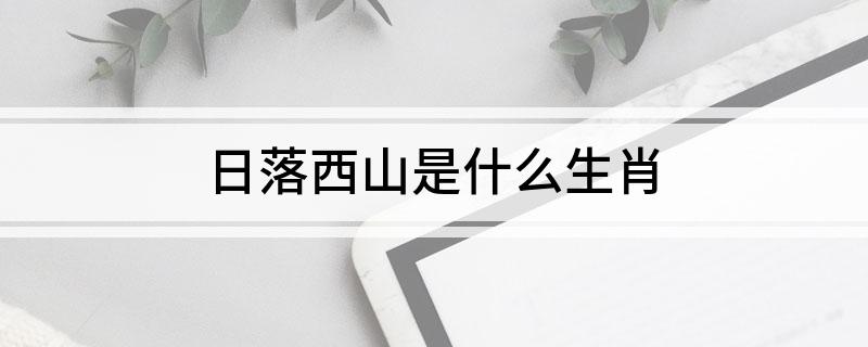 日落西山是什么生肖