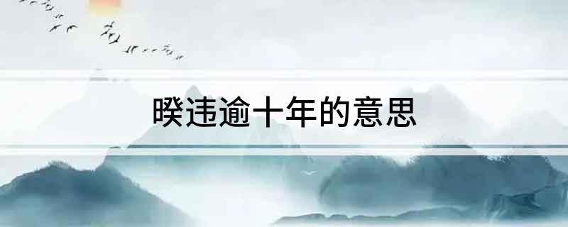 暌违逾十年的意思