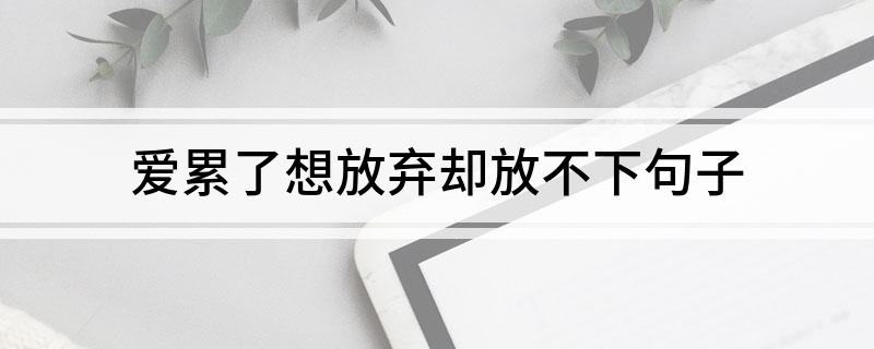 爱累了想放弃却放不下句子