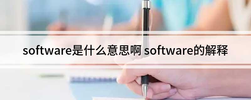 software是什么意思啊(software的解释)