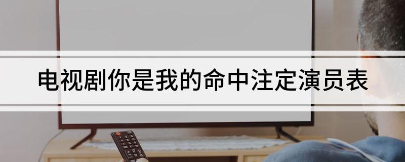 电视剧你是我的命中注定演员表