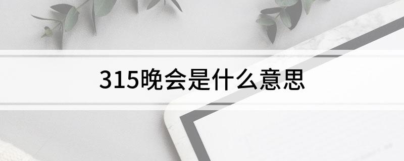 315晚会是什么意思