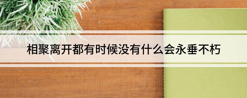 相聚离开都有时候没有什么会永垂不朽