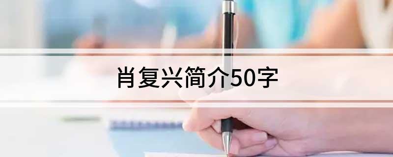 肖复兴简介50字