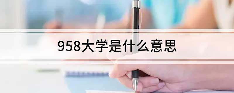 什么是958大学(958大学是什么意思)