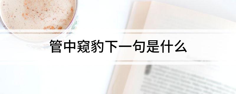 管中窥豹下一句是什么