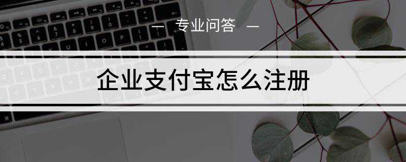 企业支付宝怎么注册