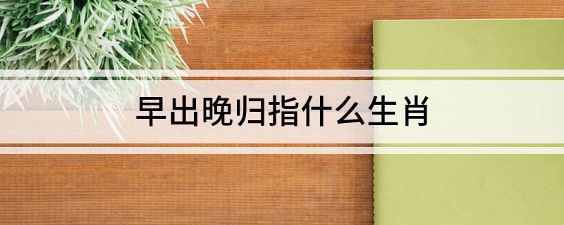 早出晚归指什么生肖