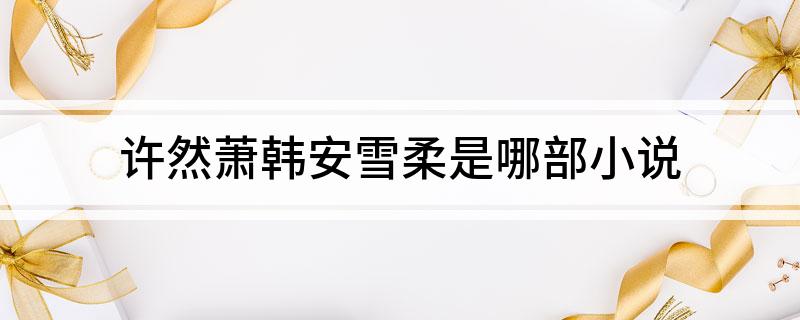许然萧韩安雪柔是哪部小说