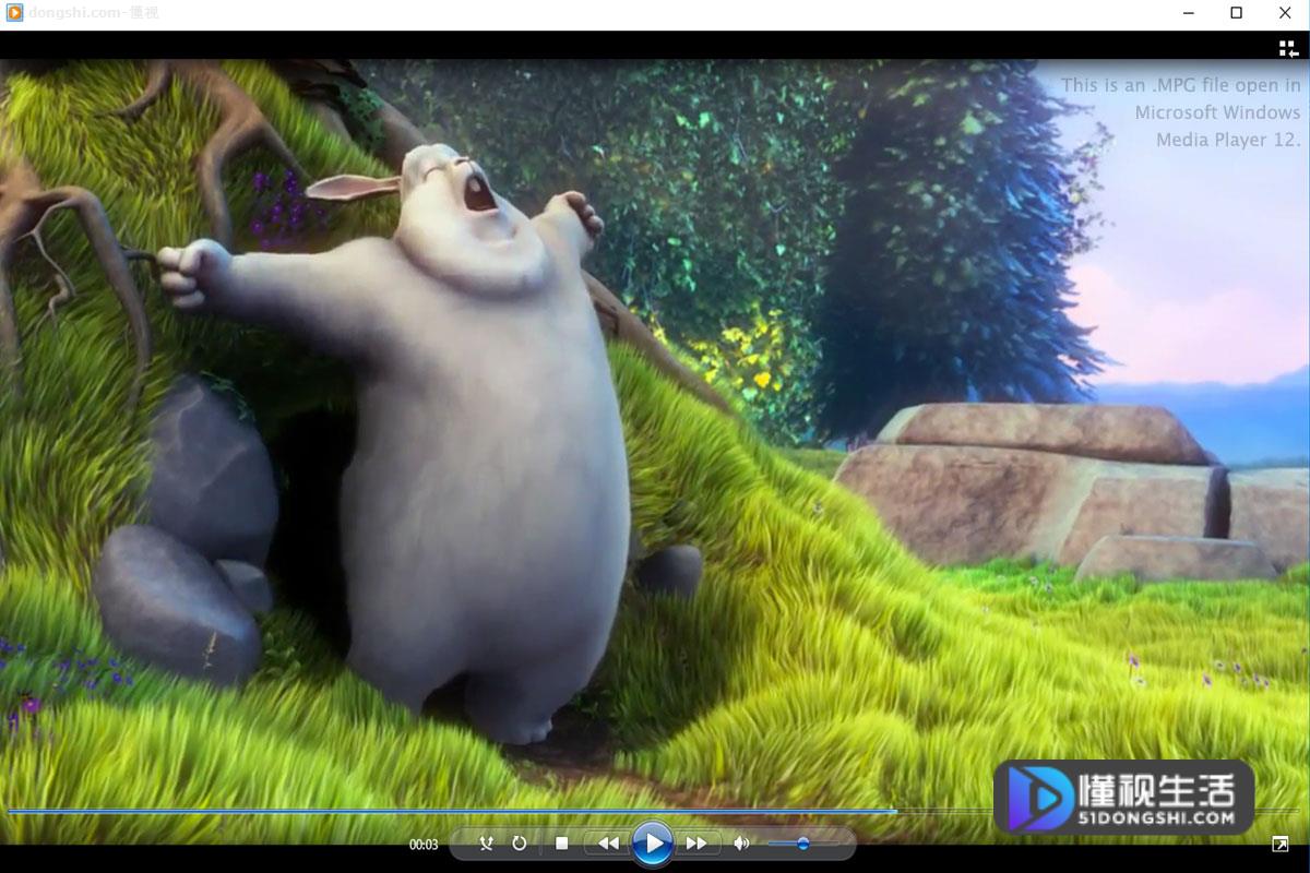 在Windows Media Player打开的MPG文件