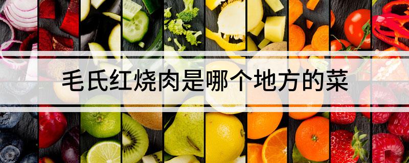 毛氏红烧肉是哪个地方的菜