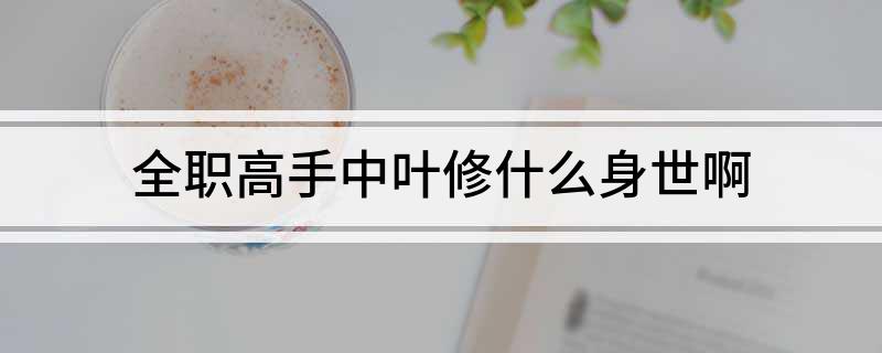 全职高手中叶修什么身世啊