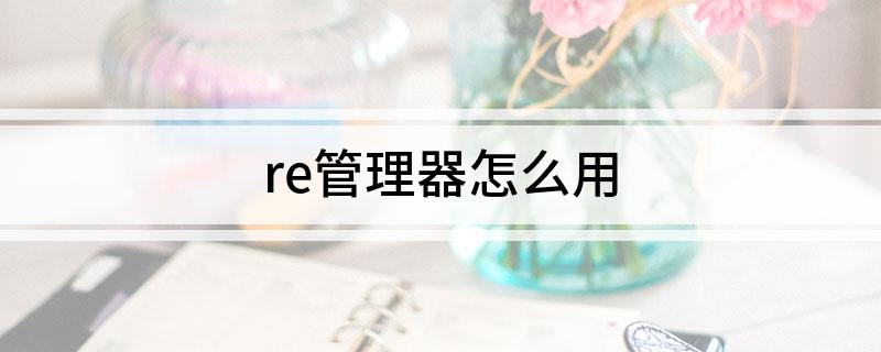 re管理器怎么用