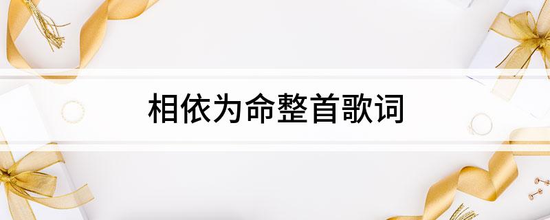 相依为命整首歌词