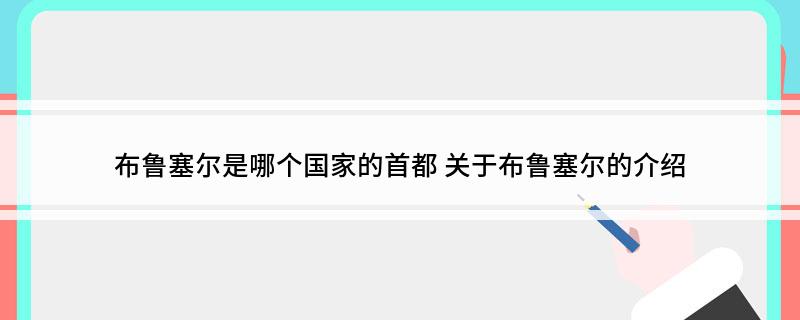 布鲁塞尔是哪个国家的首都(关于布鲁塞尔的介绍)