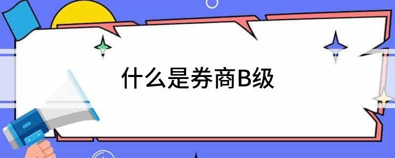 什么是券商B级