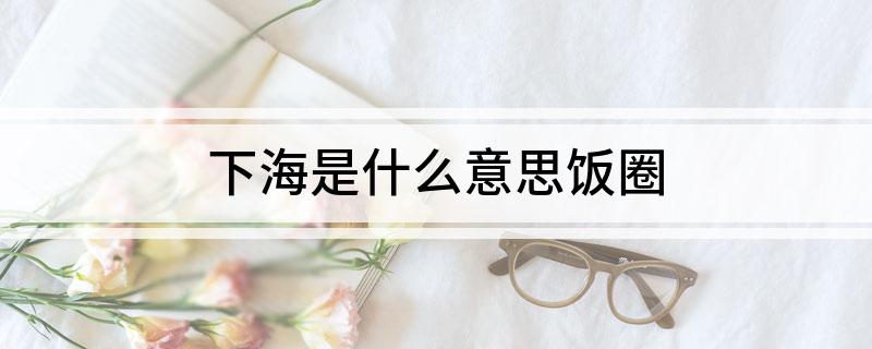 下海是什么意思饭圈