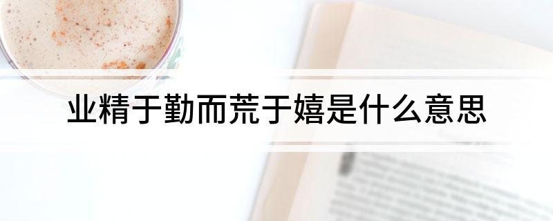 业精于勤而荒于嬉是什么意思