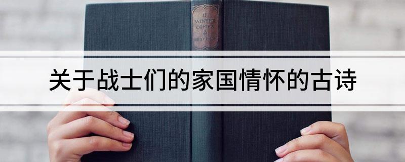 关于战士们的家国情怀的古诗