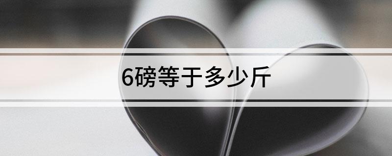6磅等于多少斤