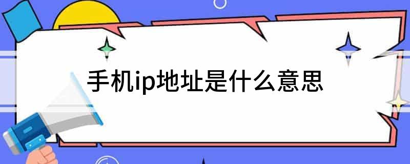 手机ip地址是什么意思