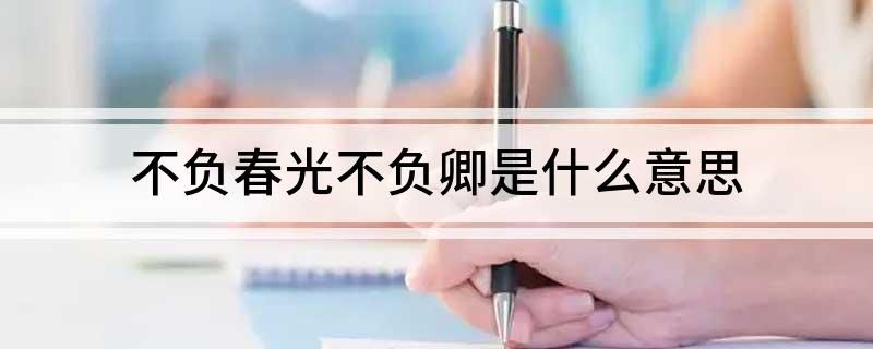 不负春光不负卿是什么意思