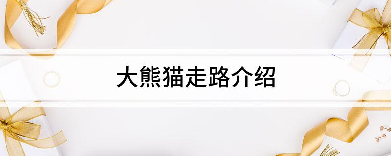 大熊猫走路介绍