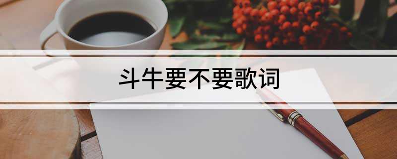 斗牛要不要歌词