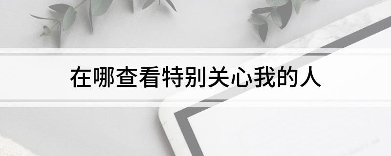 在哪查看特别关心我的人(查看特别关心我的人操作步骤)