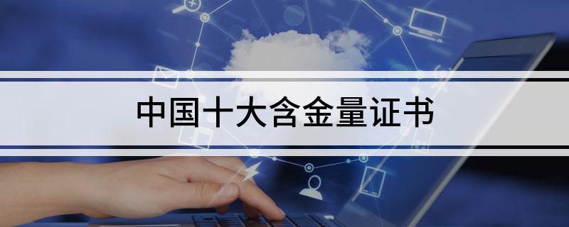 中国十大含金量证书