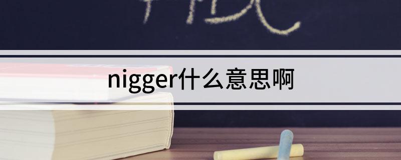 nigger什么意思啊