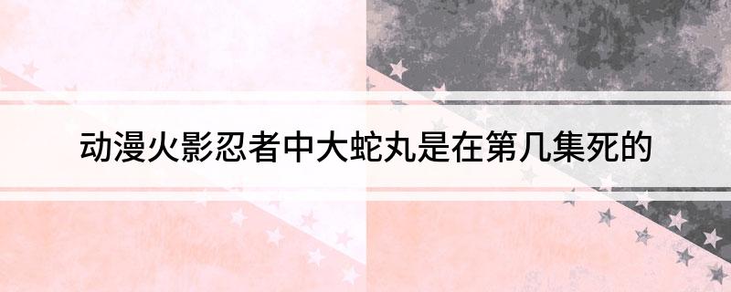动漫火影忍者中大蛇丸是在第几集死的