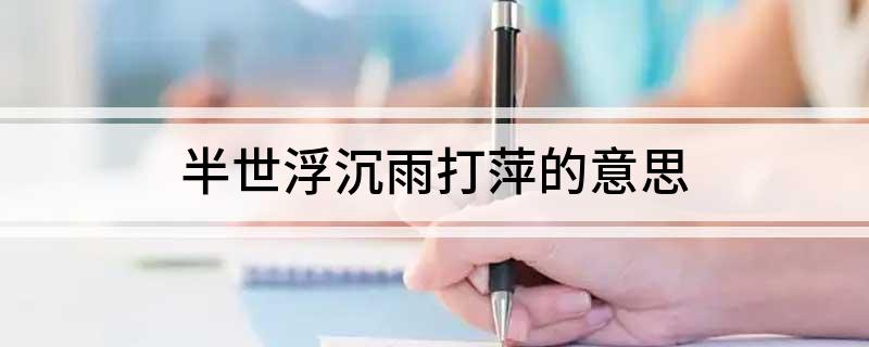 半世浮沉雨打萍的意思