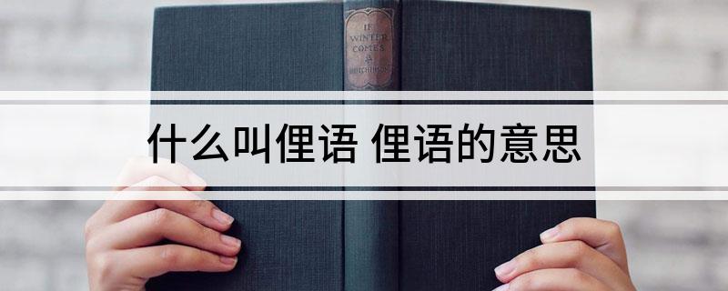 什么叫俚语(俚语的意思)