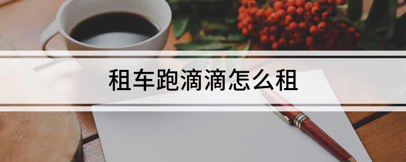 租车跑滴滴怎么租