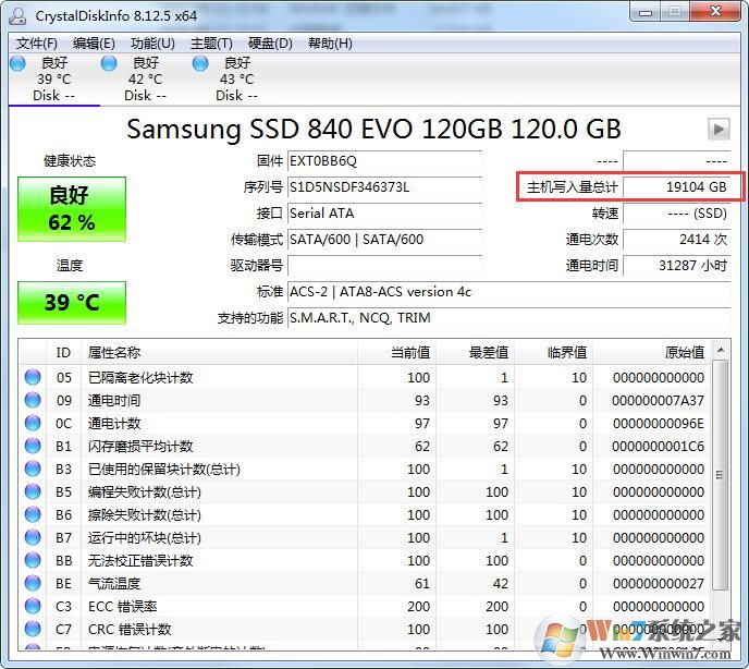 固态硬盘TBW寿命检测工具 v2021绿色版下载